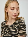 Orsay Tricou bej-negru cu model animal ORSAY