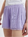 Orsay Pantaloni scurți de damă violet deschis cu dantelă ORSAY