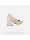 Geox Pantofi crem cu toc pentru femei Geox Giselda