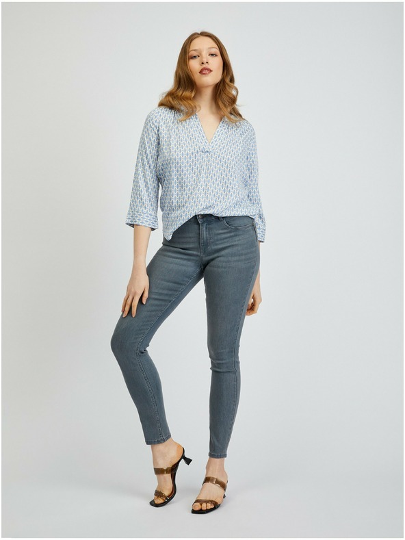 Orsay Bluză de damă albastru deschis cu model ORSAY