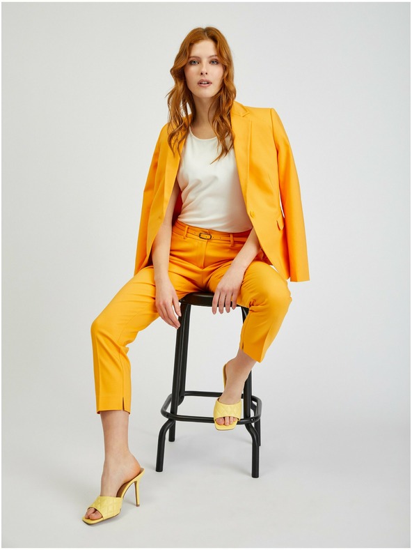 Orsay Pantaloni de damă portocalii cu curea ORSAY