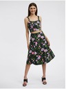 Orsay Fustă neagră cu model floral de damă ORSAY
