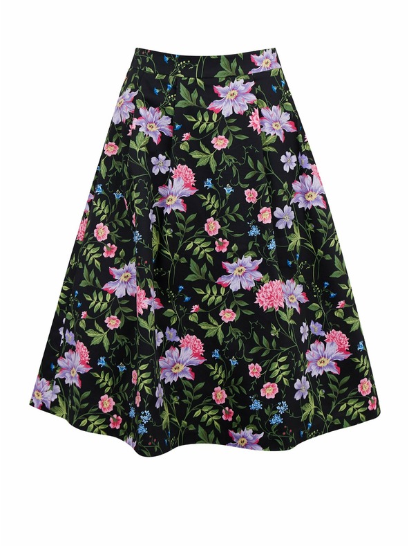 Orsay Fustă neagră cu model floral de damă ORSAY