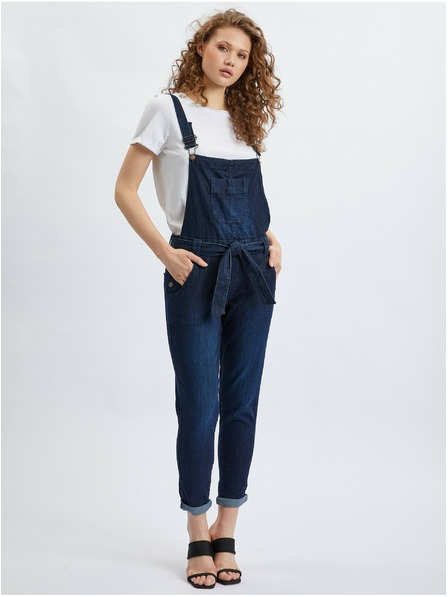 Orsay Salopetă denim de damă, de culoare albastru închis, slim fit ORSAY