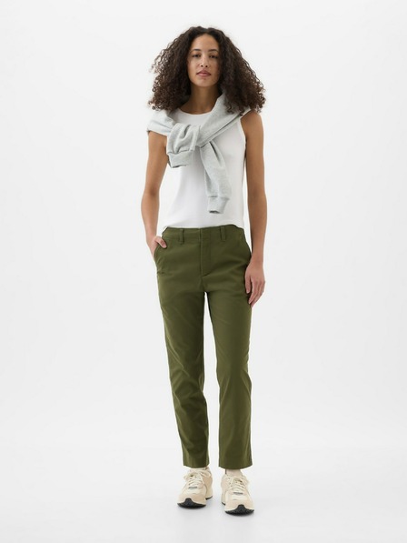 GAP Pantaloni cu buzunare de culoare Mid-Rise Downtown Khacki GAP