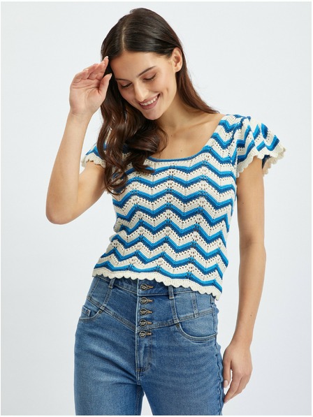 Orsay Bluză cu model alb-albastru pentru femei ORSAY