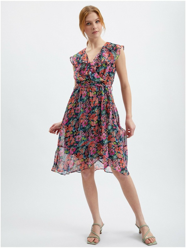 Orsay Rochie cu model floral roșu-negru de damă ORSAY