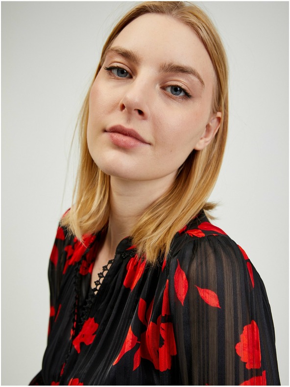 Orsay Bluză cu model floral roșu-negru de damă ORSAY