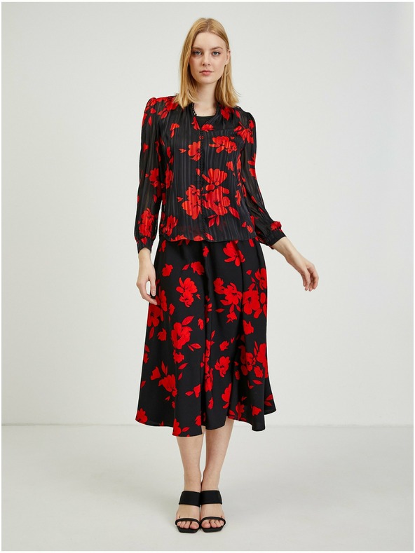 Orsay Bluză cu model floral roșu-negru de damă ORSAY