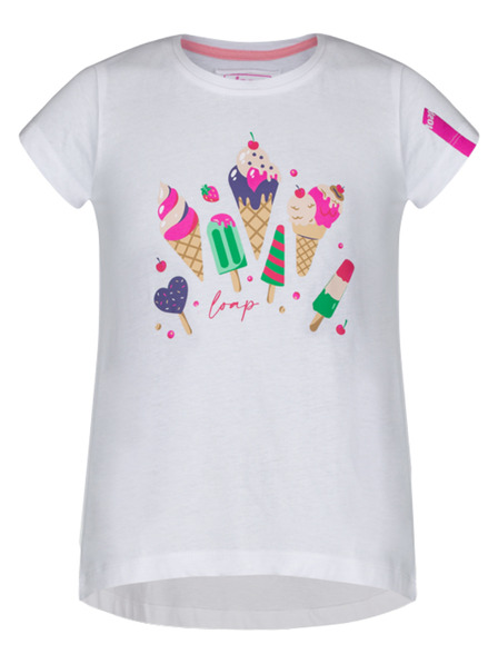 Loap Tricou alb pentru fete cu imprimeu LOAP BESNUDA