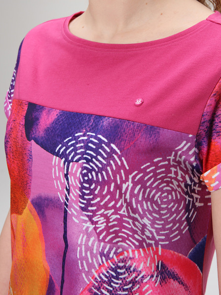 Loap Rochie de vară cu model pentru femei roz închis LOAP ANNABELLE