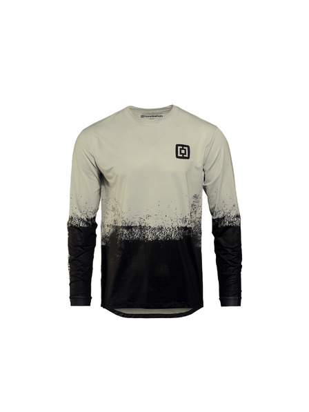 Horsefeathers Tricou de ciclism Quantum LS - mesteacăn argintiu/negru HORSEFEATHERS