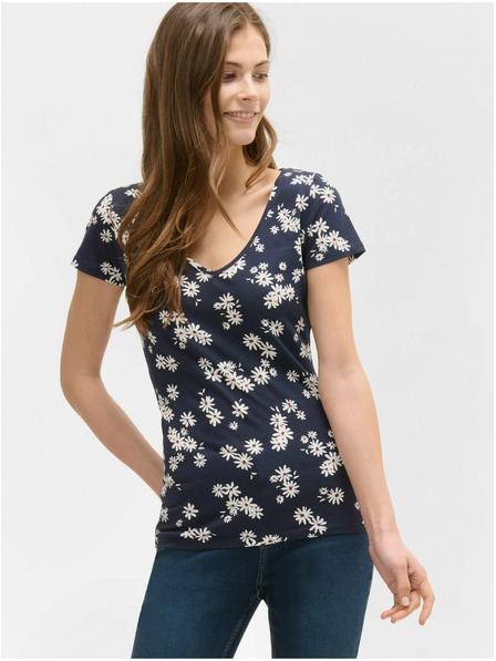 Orsay Tricou floral albastru închis ORSAY