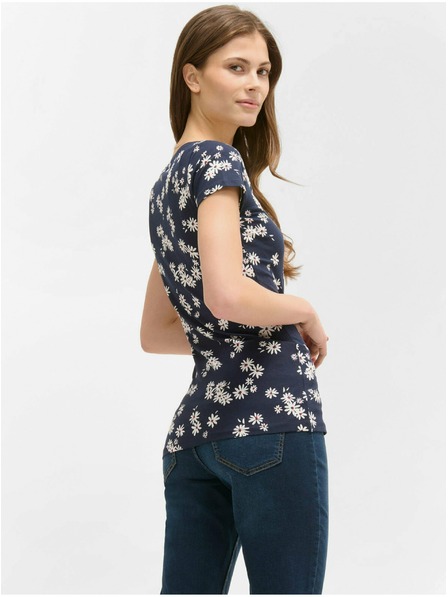 Orsay Tricou floral albastru închis ORSAY