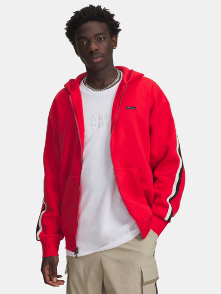 Under Armour Hanorac bărbați Under Armour UA Icon Heavy Rib FZ-RED