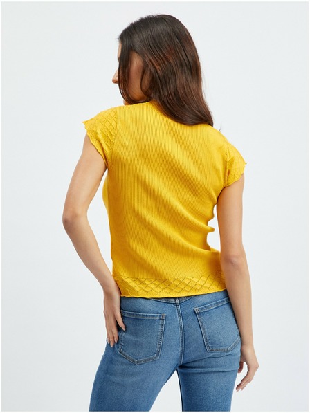 Orsay Tricou galben de damă cu guler înalt ORSAY