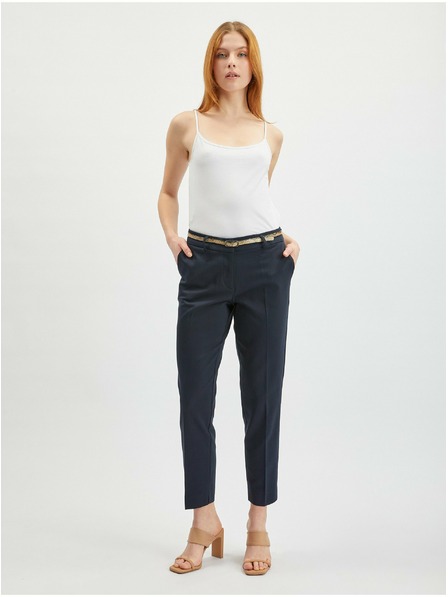 Orsay Pantaloni de damă albastru închis cu curea ORSAY