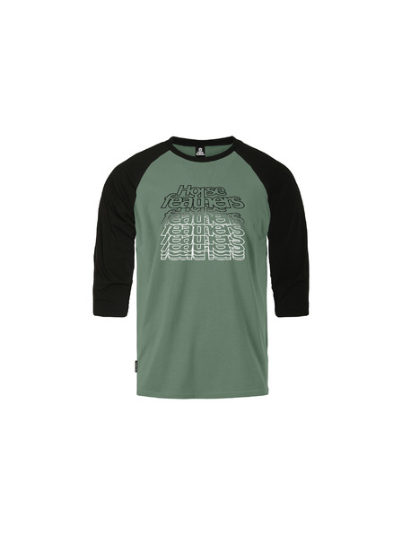 Horsefeathers Tricou Rollin Raglan - verde gheață/negru