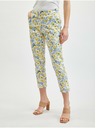 Orsay Pantaloni trei sferturi cu flori galben-alb de damă ORSAY