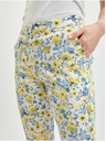 Orsay Pantaloni trei sferturi cu flori galben-alb de damă ORSAY
