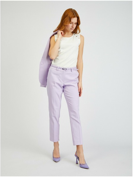Orsay Pantaloni de damă violet deschis cu curea ORSAY