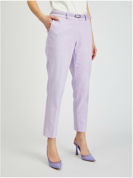 Orsay Pantaloni de damă violet deschis cu curea ORSAY