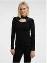 Orsay Pulover negru cu dantelă pentru femei ORSAY