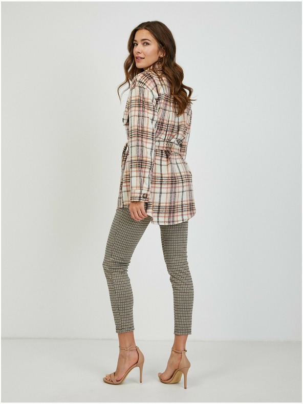 Orsay Jachetă tip cămașă în carouri roz-crem cu cordon de damă ORSAY