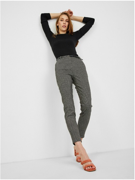 Orsay Pantaloni de damă cu model alb și negru ORSAY
