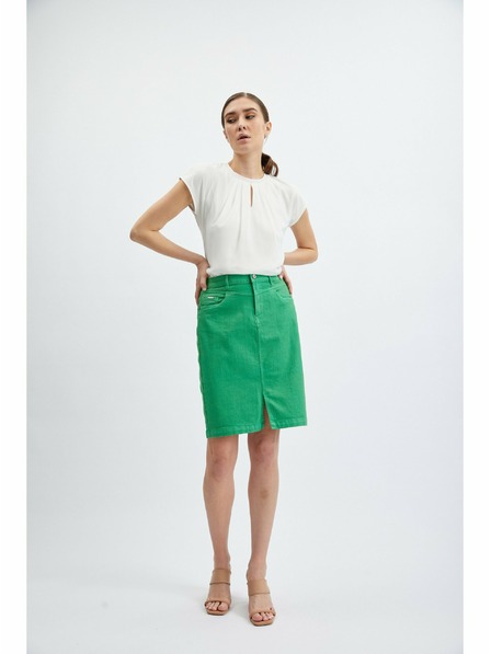 Orsay Fustă din denim verde pentru femei ORSAY