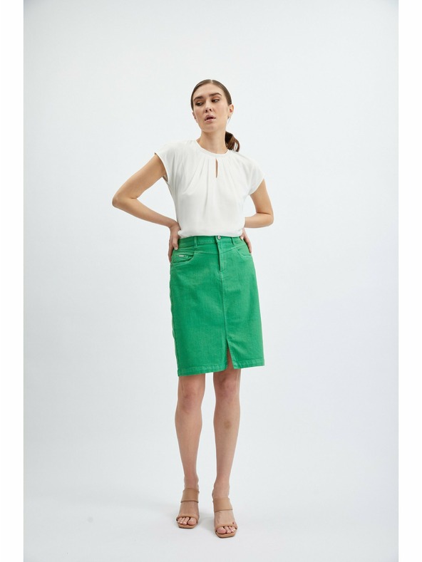 Orsay Fustă din denim verde pentru femei ORSAY