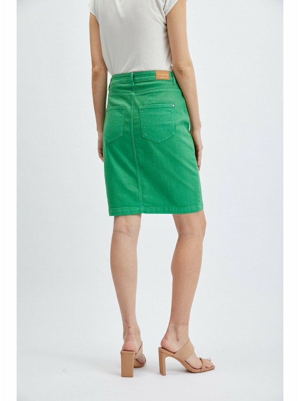 Orsay Fustă din denim verde pentru femei ORSAY