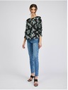 Orsay Bluză de damă neagră florală ORSAY