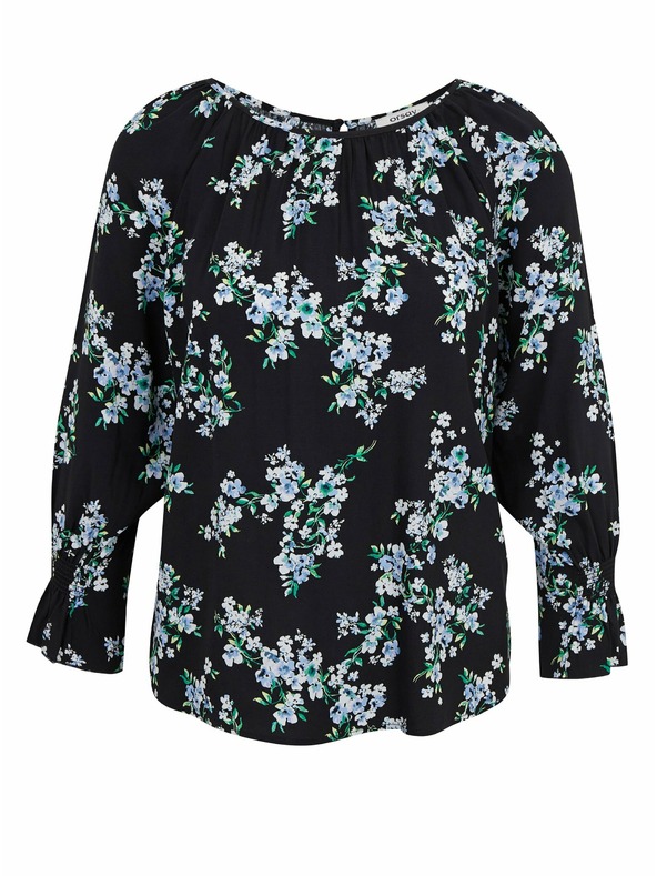 Orsay Bluză de damă neagră florală ORSAY