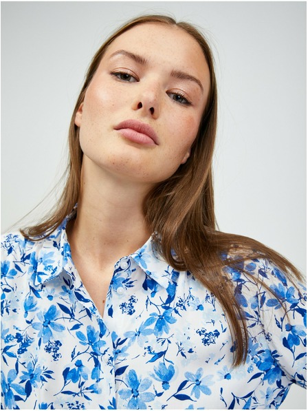 Orsay Cămașă florală alb-albastru cu nod ORSAY