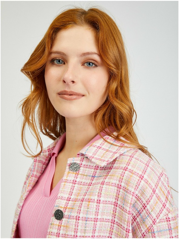 Orsay Jachetă roz de damă în carouri ORSAY