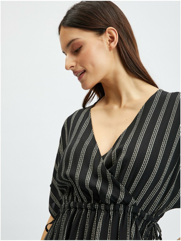 Orsay Rochie de damă neagră cu dungi ORSAY