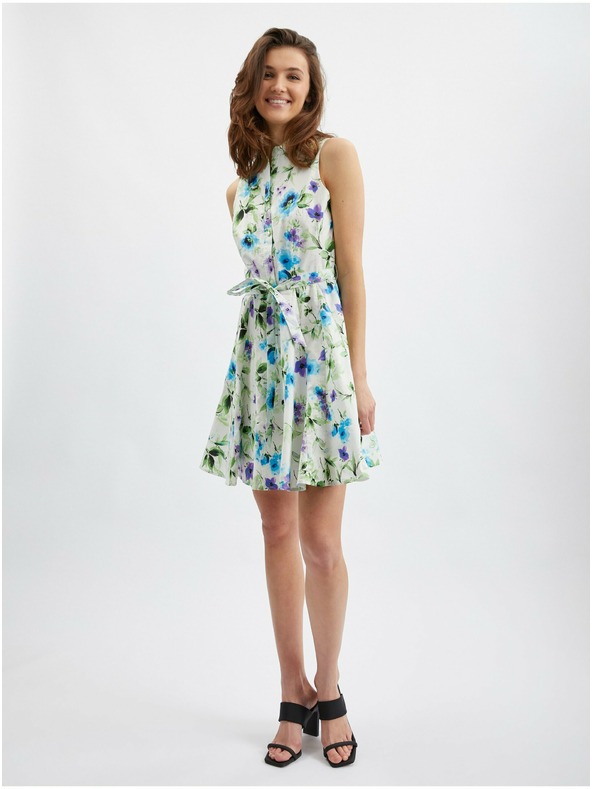 Orsay Rochie florală albastru-crem pentru femei ORSAY