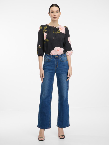 Orsay Bluză neagră cu imprimeu floral pentru femei ORSAY