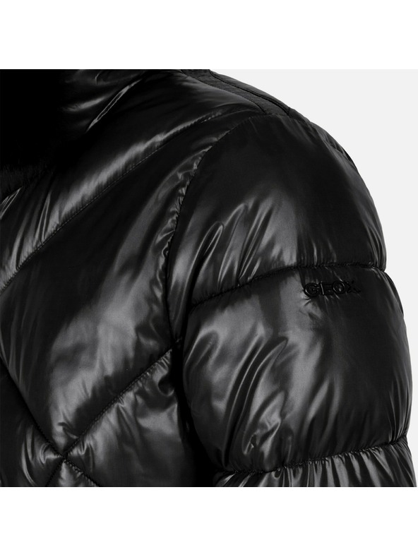 Geox Geacă neagră cu puf pentru femei Geox Backsie