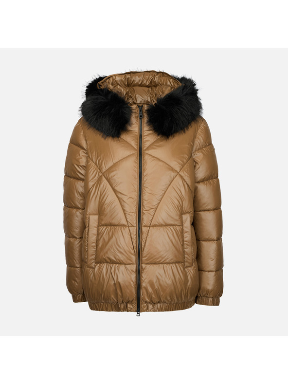 Geox Geacă maro deschis cu puf pentru femei Geox Backsie