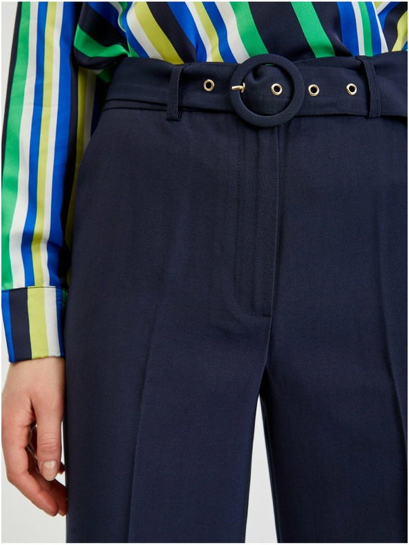 Orsay Pantaloni largi de damă albastru închis cu curea ORSAY