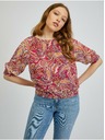 Orsay Bluză de damă cu model roșu-roz ORSAY