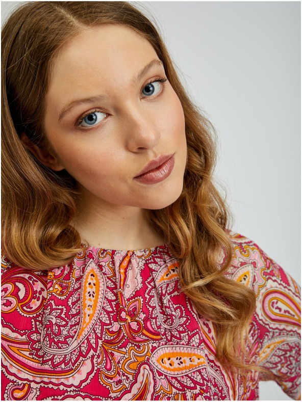 Orsay Bluză de damă cu model roșu-roz ORSAY