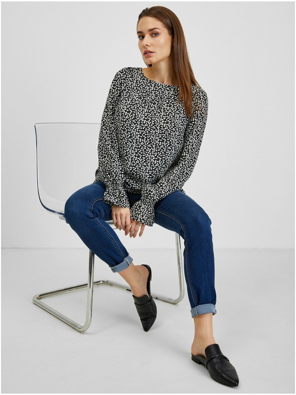 Orsay Bluză de damă cu model alb și negru ORSAY