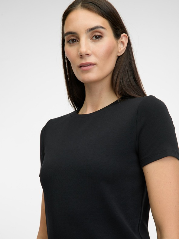 Orsay Tricou negru cu mânecă scurtă pentru femei ORSAY