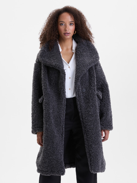 Orsay Haină din blană artificială gri închis pentru femei ORSAY
