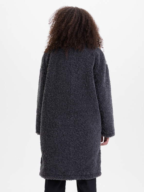 Orsay Haină din blană artificială gri închis pentru femei ORSAY