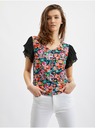Orsay Bluză pentru femei cu model floral albastru-negru ORSAY