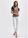 Orsay Bluză pentru femei cu model floral albastru-negru ORSAY